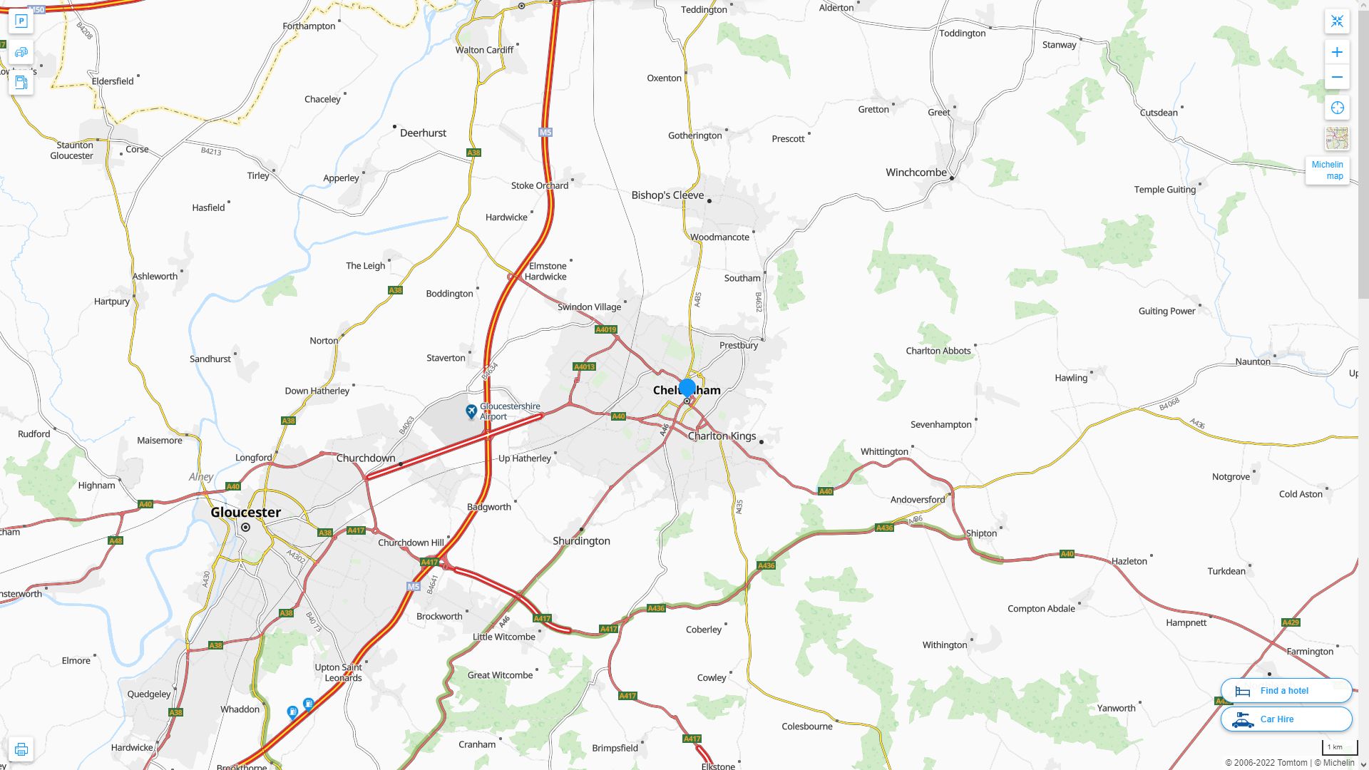 Cheltenham Highway and Road Map